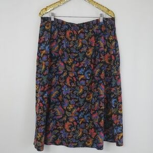 Vintage 80s California Connections Grannycore Women's Plus Size Midi Skirt